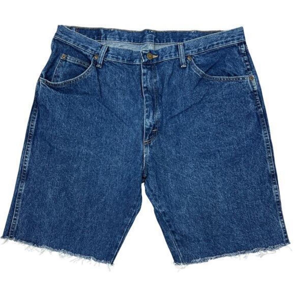 Wrangler Dad Jean Shorts Mens 40" (40x9.75) Cutoffs Denim Jorts Dark Wash Cotton